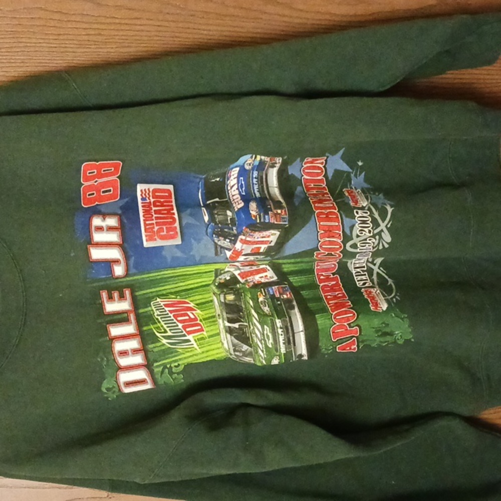 Dale Earnhardt,  Jr Green sweatshirt, size XL